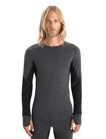 Base Layers Icebreaker BodyfitZone™ Merino 260 Zone Long Sleeve Crewe Thermal Top Męskie Czarne | PL 1565AHKP